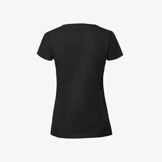 Black women's I AM HARDSTYLE logo T-shirt, back