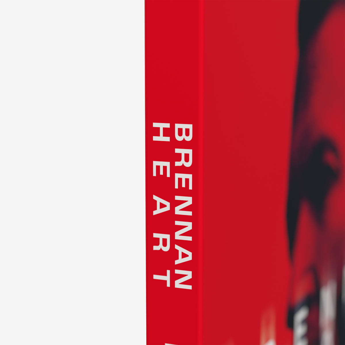 Close-up of the red 25 Years Brennan Heart collector's box spine
