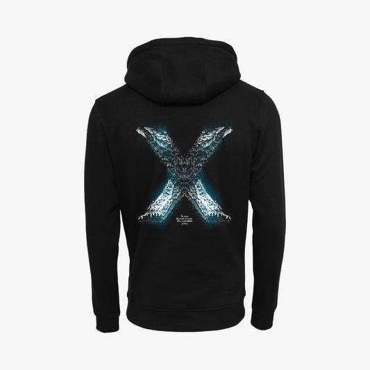 Black IAH X Unity hoodie with X-wing artwork, back
