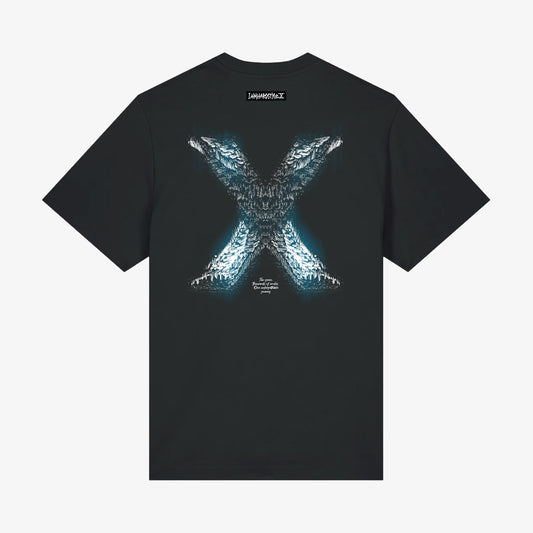 Black IAH X Unity shirt with X-wing artwork, back