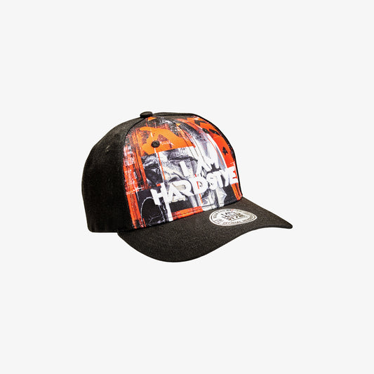 Born & Raised baseball cap with full-color artwork and I AM HARDSTYLE logo, front