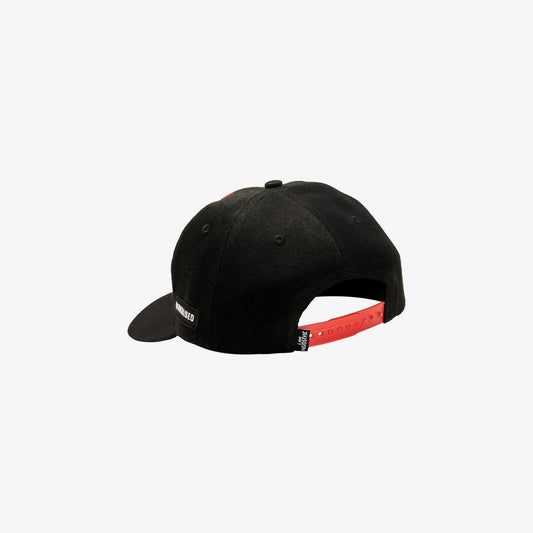 Born & Raised baseball cap, back with red snap closure